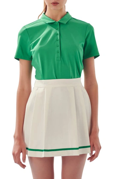 English Factory Short-sleeve Sporty Polo Top In Green