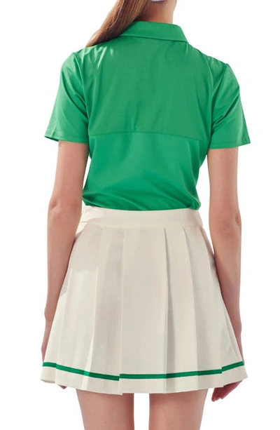 English Factory Short-sleeve Sporty Polo Top In Green