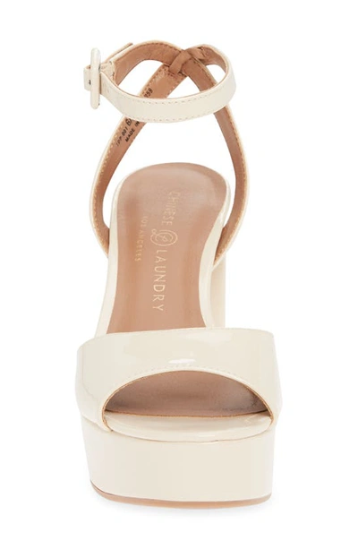 Shop Chinese Laundry Theresa Platform Sandal In Bone Faux Patent Leather
