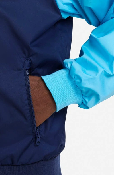 Shop Nike Windrunner Water Resistant Hooded Jacket In Midnight Navy/ Ocean / Navy