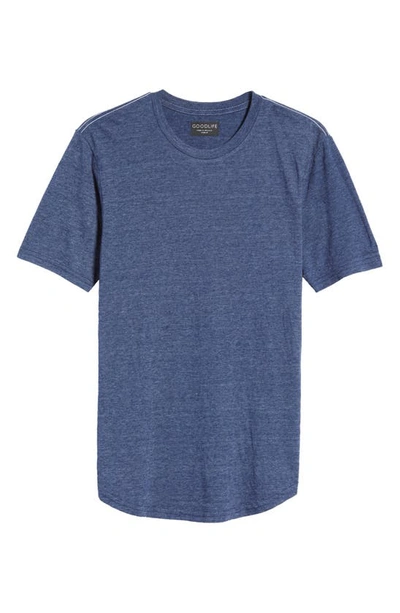 Shop Goodlife Triblend Scallop Crew T-shirt In  Navy