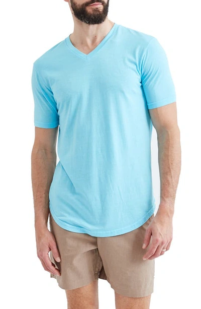 Shop Goodlife Triblend Scallop V-neck T-shirt In Neon Blue