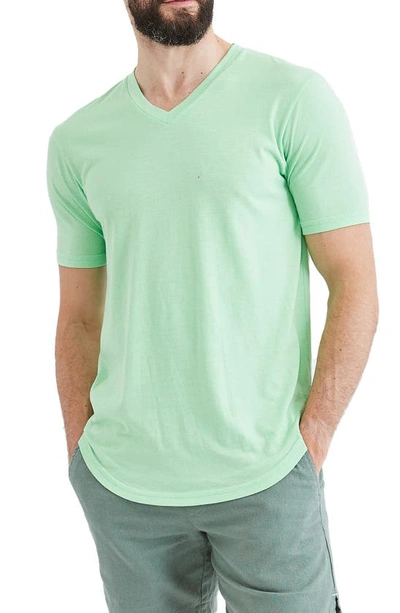 Shop Goodlife Triblend Scallop V-neck T-shirt In Neon Green