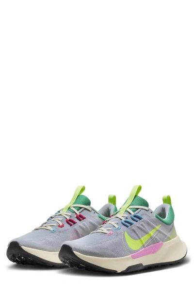 Shop Nike Juniper Trail 2 Running Shoe In Wolf Grey/ Pink/ Green/ Volt