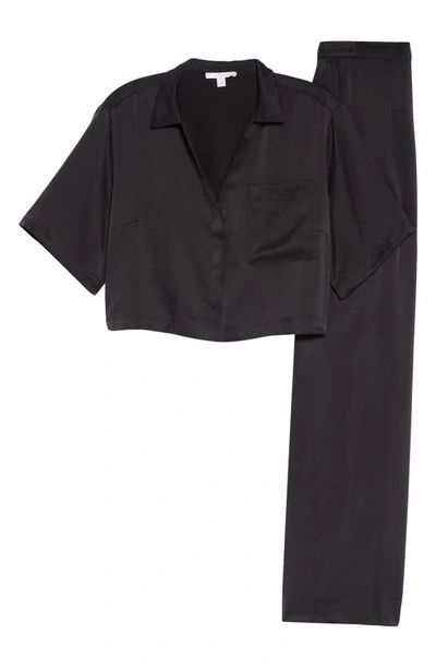 Shop Lunya High Waist Washable Silk Pajamas In Immersed Black