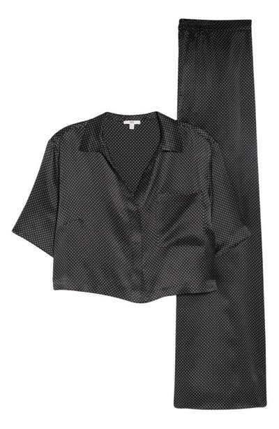 Shop Lunya High Waist Washable Silk Pajamas In Black Ellipsis