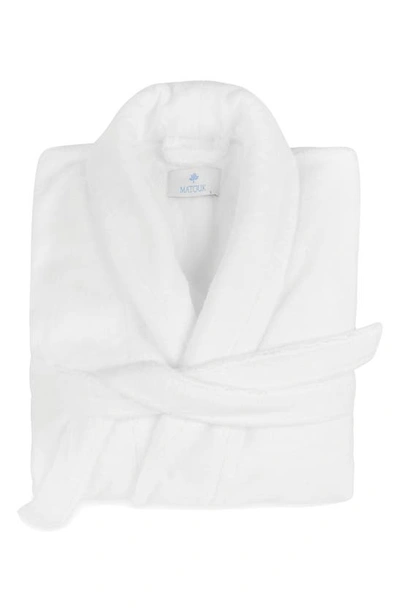 Shop Matouk Milagro Cotton Terry Cloth Robe In White