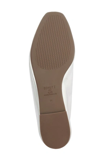 Schutz Arissa Metallic Leather Flat In Prata