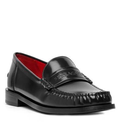 Shop Ferragamo Irina Black Leather Loafers
