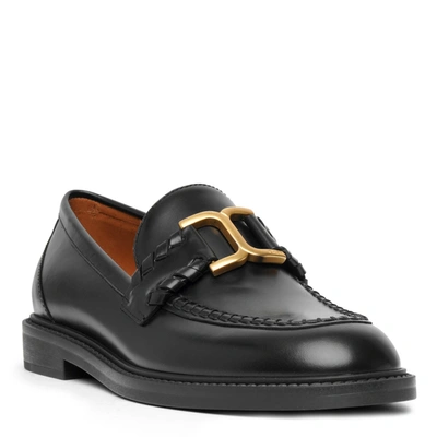 Shop Chloé Marcie Black Leather Loafers