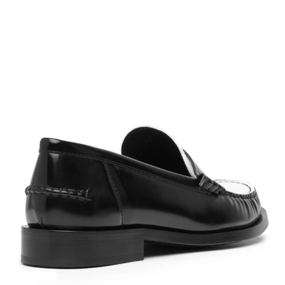 Ferragamo, Irina black and white leather loafers