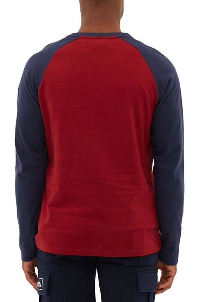 Shop Bench Fabius Raglan Sleeve T-shirt In Red/ Navy