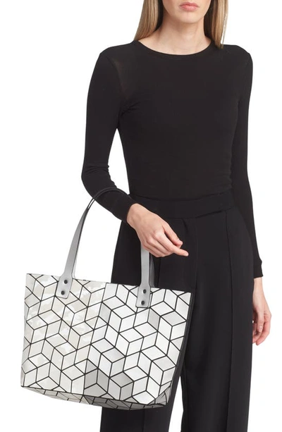 Patrizia Luca Geometric Tote Bag In Matte Silver