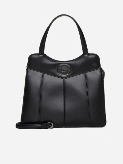 Shop Gucci Gg Petite Leather Small Tote Bag In Black