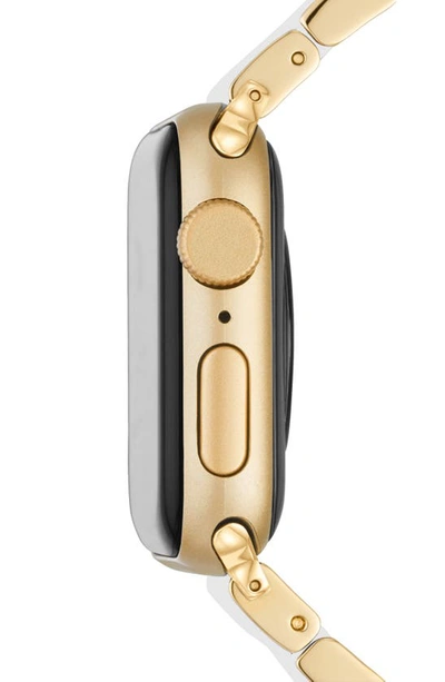 Shop Michele Silicone 20mm Apple Watch® Watchband In Gold/white