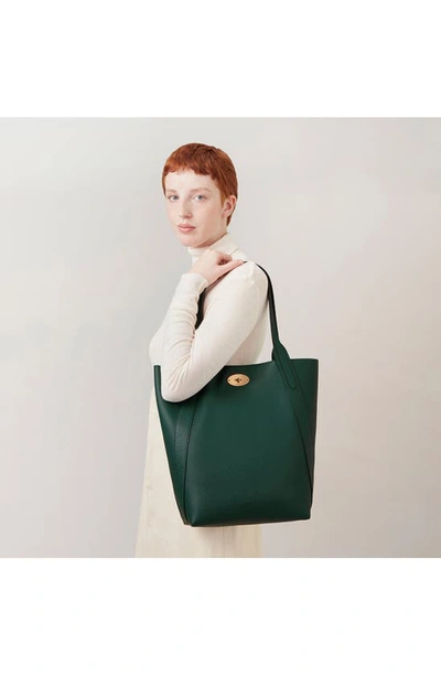 Shop Mulberry Bayswater Heavy Grain Leather North/south Tote In  Green