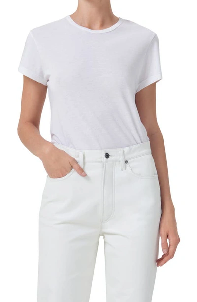 Shop Agolde Drew Solid T-shirt In White