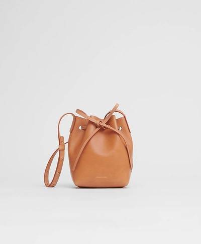 Shop Mansur Gavriel Mini Mini Bucket In Cammello/dolly