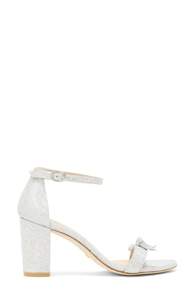 Shop Stuart Weitzman Nearlynude Ankle Strap Sandal In Crystal/silver