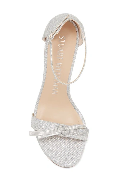 Shop Stuart Weitzman Nearlynude Ankle Strap Sandal In Crystal/silver