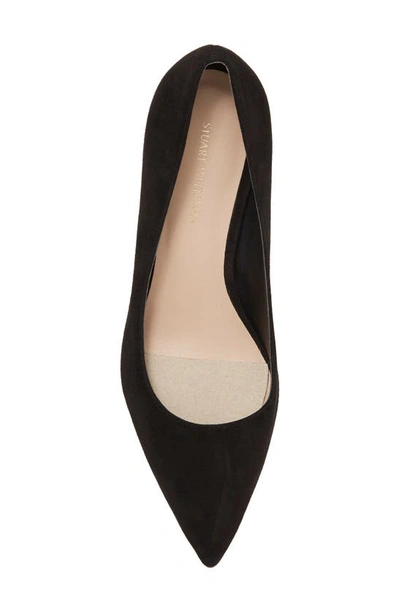 Stuart Weitzman Pointed-toe 75mm Leather Pumps In Black