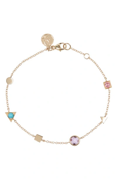 Shop Anzie Lifesaver Bracelet In Gold/ Multi Color