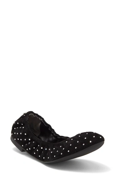 Shop Stuart Weitzman Bling Ballet Flat In Black