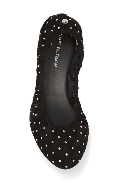 Shop Stuart Weitzman Bling Ballet Flat In Black