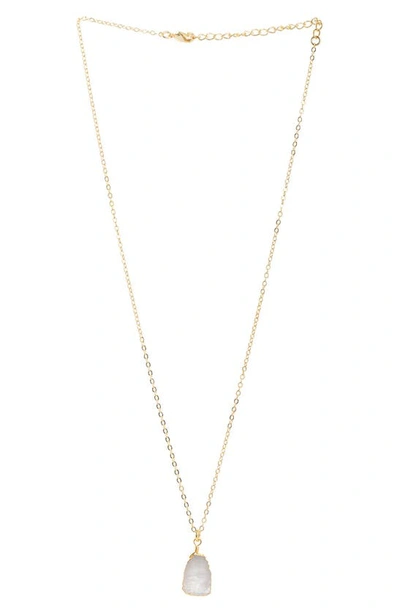 Saachi Mojave Mini Opal Moonstone Earring & Necklace Set In White