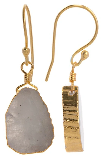 Saachi Mojave Mini Opal Moonstone Earring & Necklace Set In White