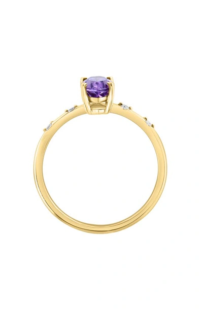 Effy 14k Yellow Gold Amethyst & Diamond Ring In Purple