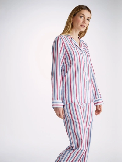 Shop Derek Rose Women's Pyjamas Capri 22 Cotton Batiste Multi