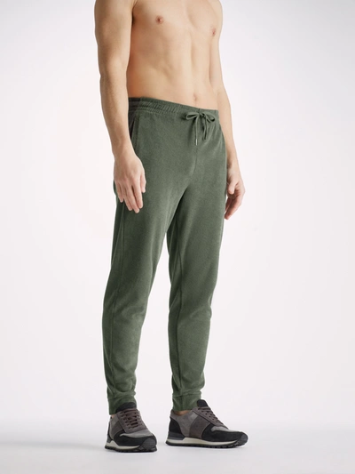 Shop Derek Rose Men's Sweatpants Isaac Terry Cotton Soft Green