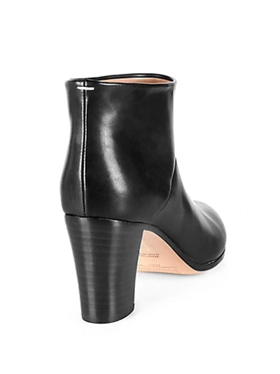 Maison Margiela Leather Stacked-heel Booties In Black