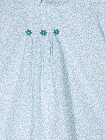 Shop Mariella Ferrari Floral-print Cotton Dress In Blue