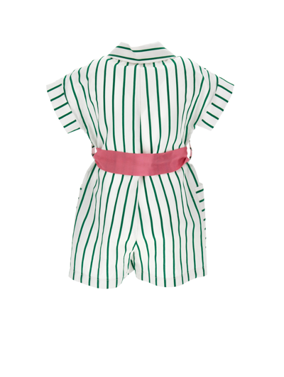 Monnalisa Striped Jumpsuit In White