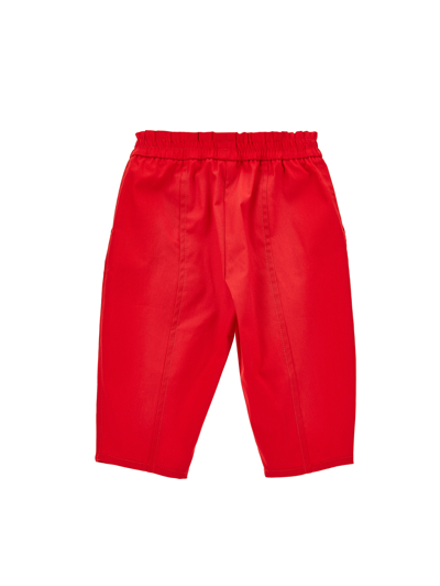 Shop Monnalisa Gabardine Trousers With Pockets In Red