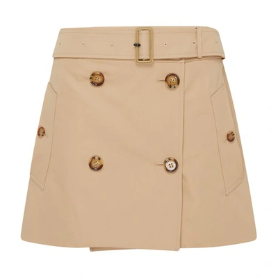 Shop Burberry Brielle Skirt In Soft_fawn