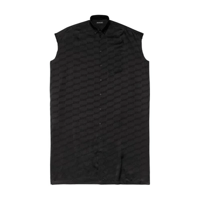 Shop Balenciaga Bb Monogram Rawcut Dress In Viscose Jacquard In Black