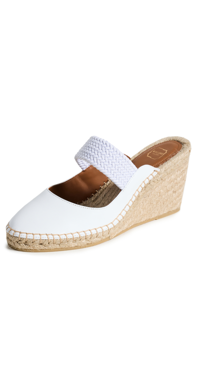 Malone Souliers Siena 70 Wedge Mules In White/white
