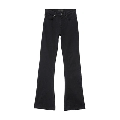 Shop Balenciaga Bootcut Pants In Soft Left Hand Denim In Peach_pitch_black