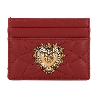 Shop Dolce & Gabbana Devotion Card Holder In Poppy_red