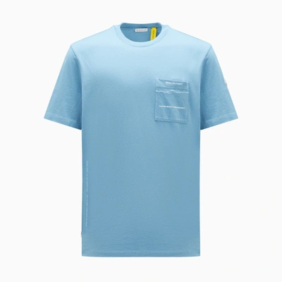 Shop Moncler Genius 7 Moncler X Frgmt | Blue Crew-neck T-shirt With Pocket In Light Blue