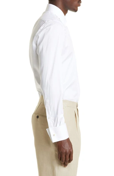 Shop Thom Sweeney Cotton & Lyocell Dress Shirt In White