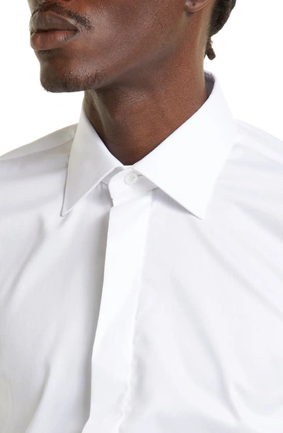Shop Thom Sweeney Cotton & Lyocell Dress Shirt In White