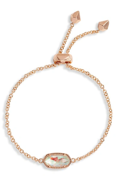Shop Kendra Scott Elaina Bracelet In Rose Gold Dichroic Glass