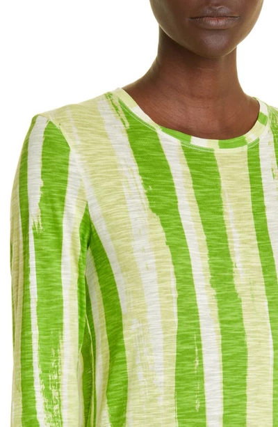Shop Proenza Schouler Long Sleeve Cotton T-shirt In Green Multi