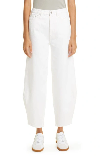 Shop Totême High Waist Barrel Leg Jeans In Off-white