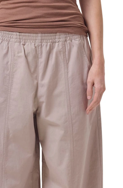 Shop Agolde Dakota Cotton Track Pants In Truffle