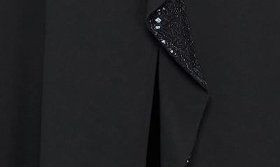 Sl Fashions Sequin Halter Neck Ruffle Gown In Black